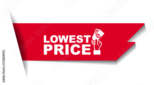 red vector illustration banner lowest price