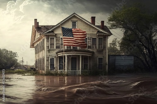 flood in United states natural disaster. Generative ai.