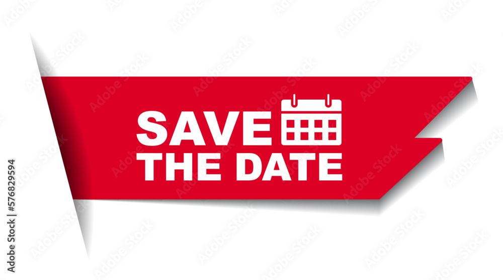 red vector illustration banner save the date