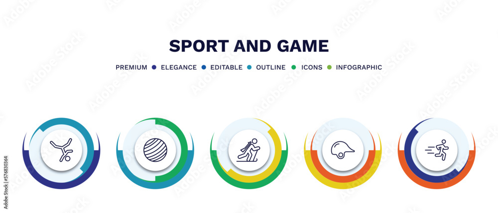 set of sport and game thin line icons. sport and game outline icons with infographic template. linear icons such as breakdance, gym ball, biathlon, baseball helmet, excercise vector. set of sport and game thin line icons. sport and game outline icons with infographic template. linear icons such as breakdance, gym ball, biathlon, baseball helmet, excercise vector.