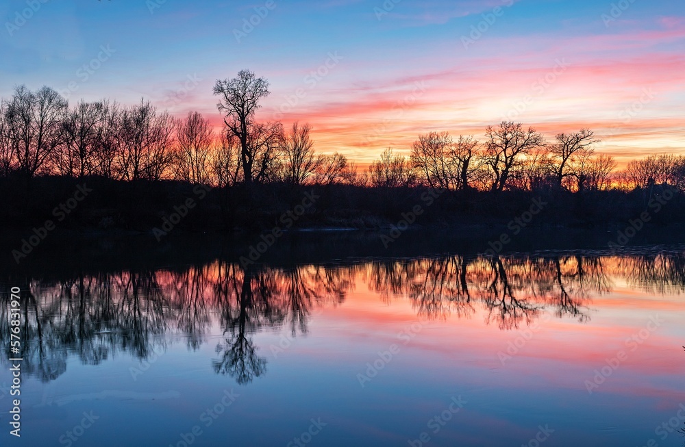 Reflections at the sunset