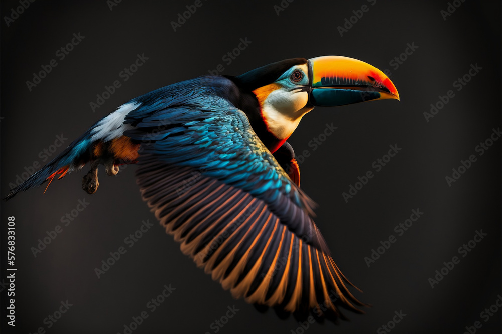 Obraz premium Flying toucan
