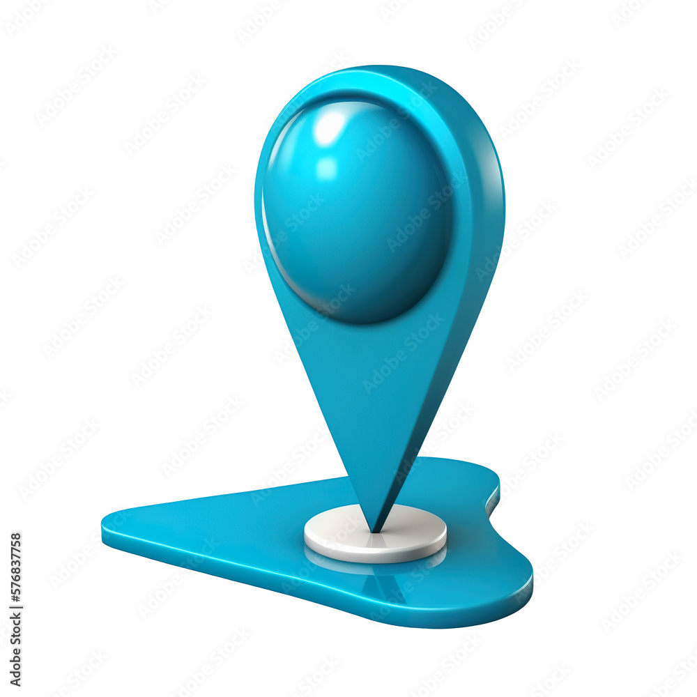 Blue location symbol pin icon sign or navigation locator map travel gps direction pointer and marker place position. Based on Generative AI Blue location symbol pin icon sign or navigation locator map travel gps direction pointer and marker place position. Based on Generative AI
