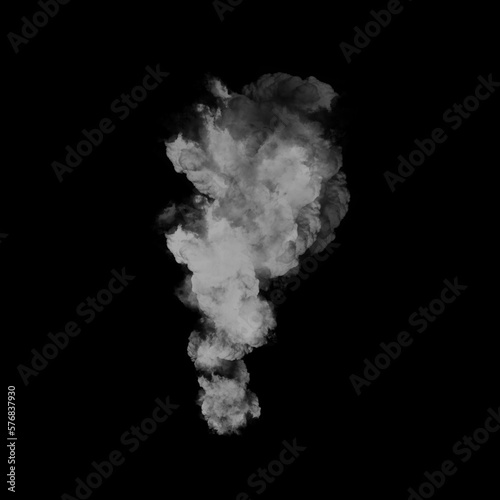 white smoke or cloud on black background.