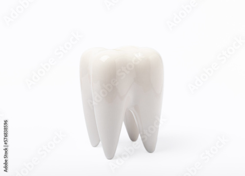 Tooth model isolated on white background. Dentistry concept. Fresh breath. Prevention of caries. MOCAP