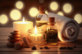 Aromatherapy, spa, beauty treatment and wellness background, generative ai