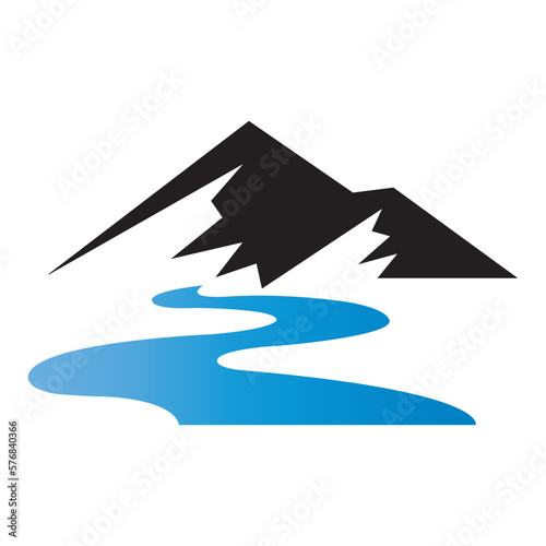 river icon logo vector design template