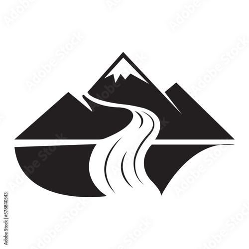 river icon logo vector design template