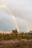 Clouds and double rainbow over Lake Mead National Recreation Area, Nevada