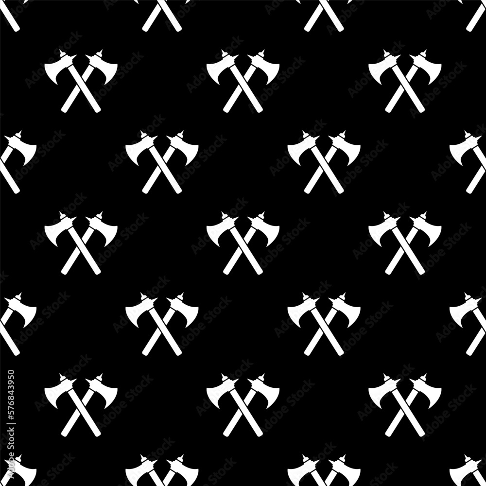 White crossed axes isolated on black background. Monochrome seamless pattern. Vector simple flat graphic illustration. Texture. White crossed axes isolated on black background. Monochrome seamless pattern. Vector simple flat graphic illustration. Texture.
