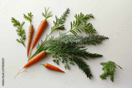 illustration, carrots and their greenery just harvested, ai generative