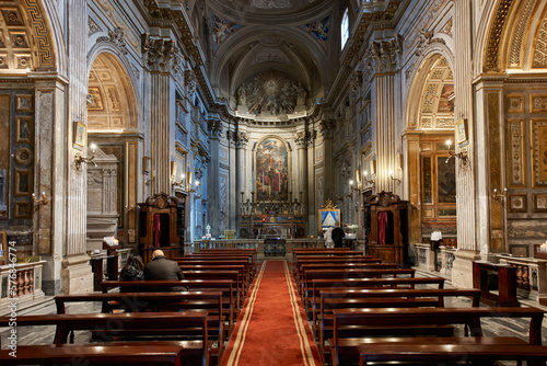 The baroque church of SS. Vincenzo e Anastasio a Trevi in Rome, Italy photo