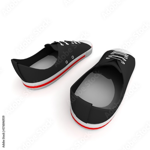 Sneaker shoe . skate shoes . Consept. 3d illustration.  Fashion sneakers. 