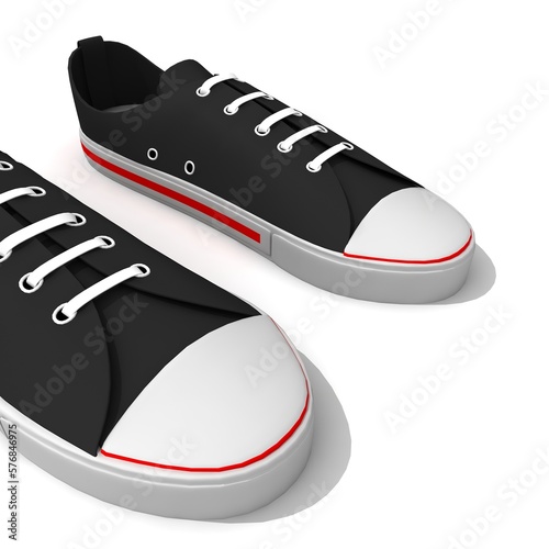 Sneaker shoe . skate shoes . Consept. 3d illustration.  Fashion sneakers. 