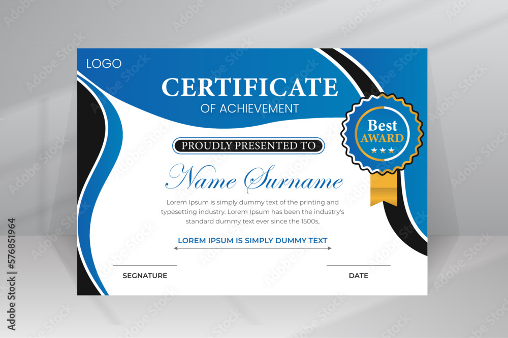 Fototapeta premium Modern Design Certificate Template