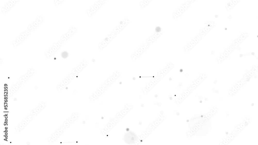 Geometric shapes connected by 3d render lines. Black transparent triangles connected by motion design lines. Chaotic dots on a white background. 3d background