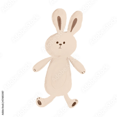 Colour pencil fluffy bunny rabbit hand drawing PNG 300dpi © Wita Pixs