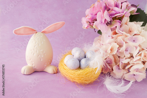 Image of colorful Easter background with eggs