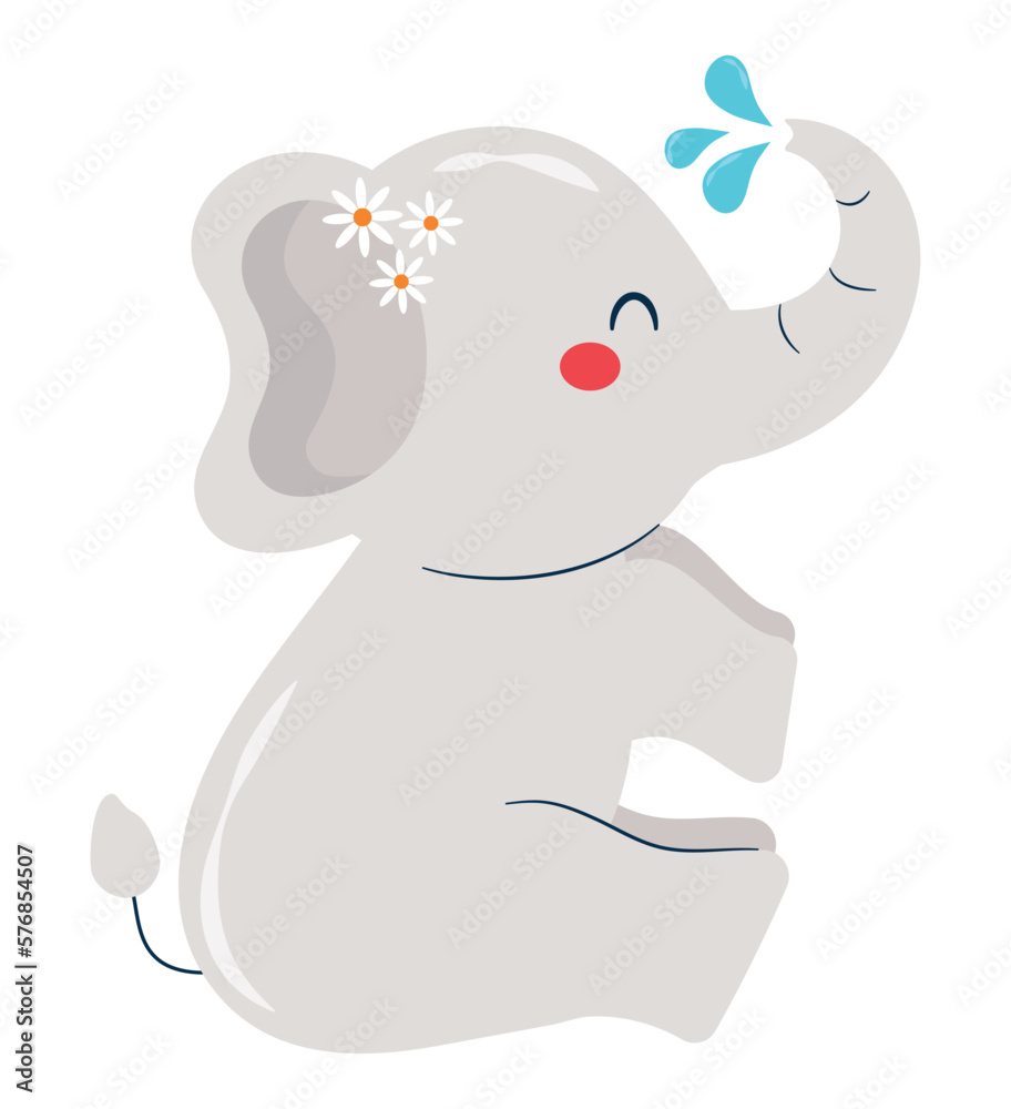 Fototapeta premium happy elephant thailand