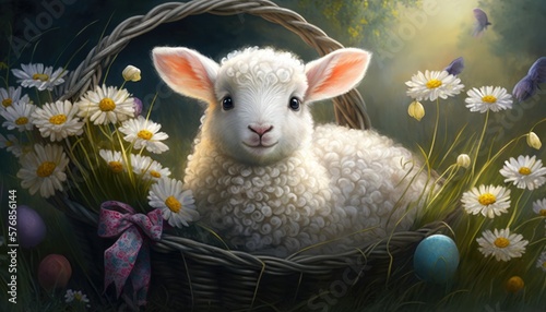 The Joy of Easter. A Fluffy Surprise. Generative AI.