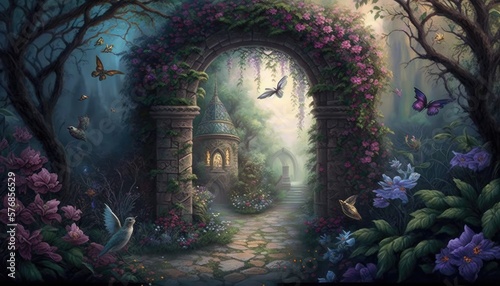 The Enchanted Garden. A World of Magic and Wonder. Generative AI © Bartosz