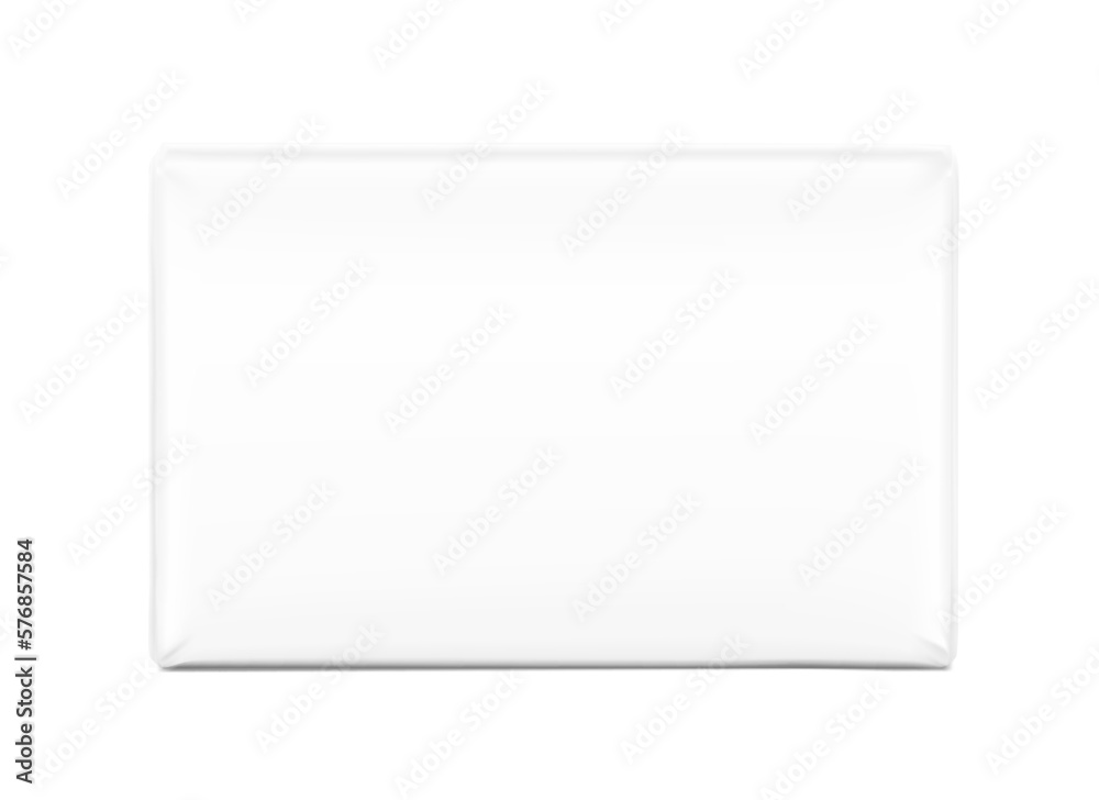 Realistic wrap pack mockup. Vector illustration isolated on white