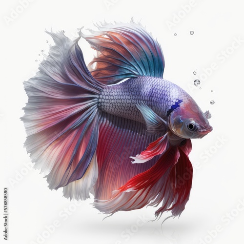 Betta Fish. Isolated on White Background. © Man888