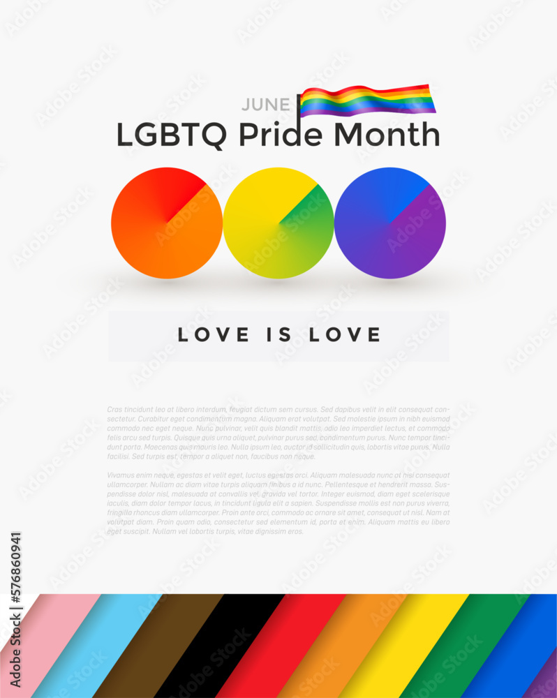 Lgbtq Pride Month Poster Lgbtqia Pride Month Text On White Background