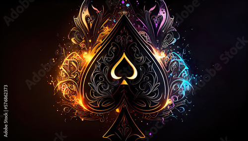 Abstract ace of spades, illustration, artwork