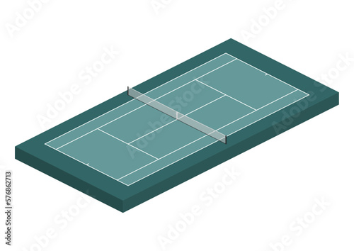 Isometric view of the tennis court. Easy to use vector asset.