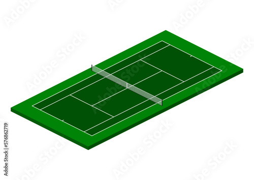 Isometric view of the tennis court. Easy to use vector asset.