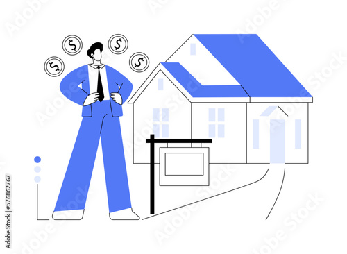 Real estate agent abstract concept vector illustration.