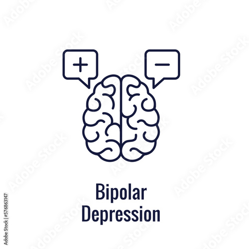 Bipolar Disorder or Depression BP Icon Set Mental Health Icons