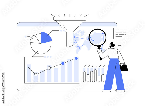 Business intelligence dashboard abstract concept vector illustration.