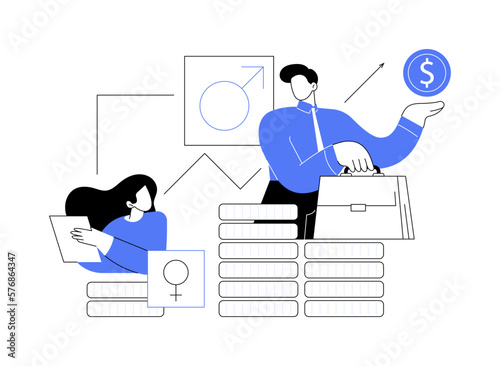 Gender discrimination abstract concept vector illustration.
