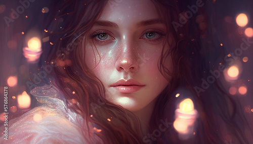 Beautiful girl in ethereal lighting, enchanting mood #3