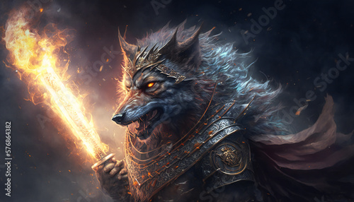 Garm the blood-stained guardian of Hel's gate - hell dog - German Mythologies - Generative AI © The_AI_Revolution