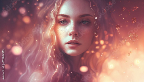 Beautiful girl in ethereal lighting, enchanting mood #1