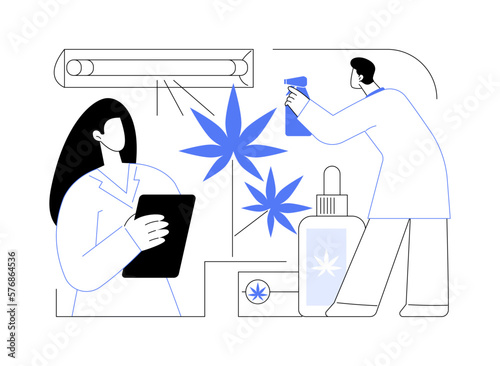 Cannabis cultivation abstract concept vector illustration.