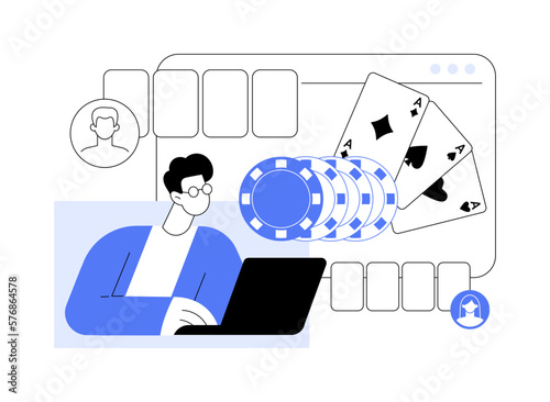 Online poker abstract concept vector illustration.