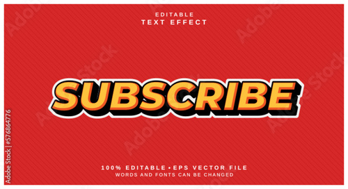 Editable text style effect - Subscribe text style theme.