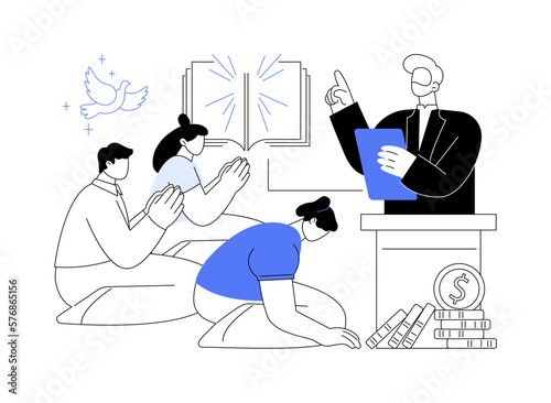 Religious sect abstract concept vector illustration.