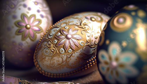  Easter Decorations Galore  - an ornate and intricate wallpaper background featuring a creative array of Easter decorations in pastel colors  each with symbolic significance
