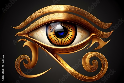The eye of Ra graphical illustration, Generative AI  photo