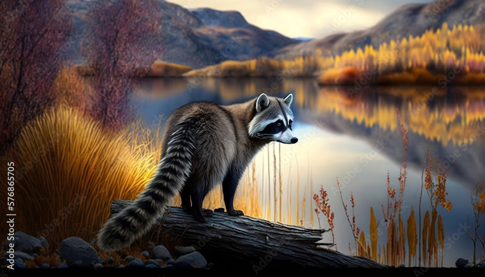 Obraz premium tiger in the lake, Generative AI