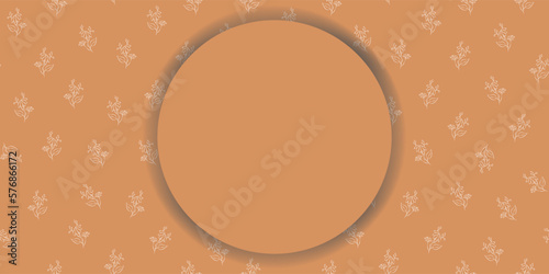 Vector. Chamomile flower background, copy space for text. Horizontal 
ocher template for card, wedding invitation, party invitation, flyer, cover, brochur, social network. Hand-drawn sketch.