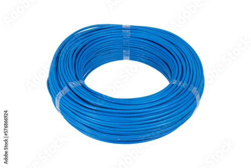 electrical cable, isolated on white background, studio shot