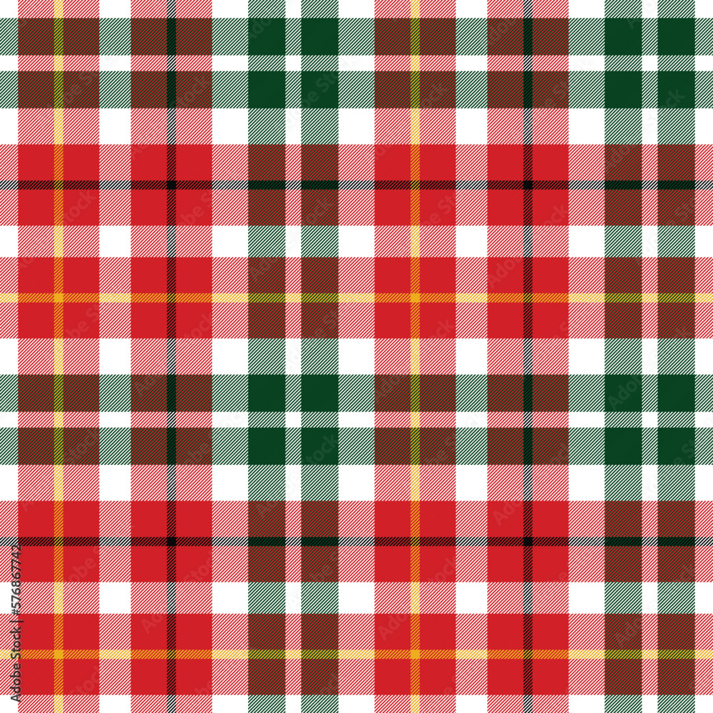 Christmas Holiday Tartan Seamless Pattern - Repeating pattern design of tartan in a festive plaid theme