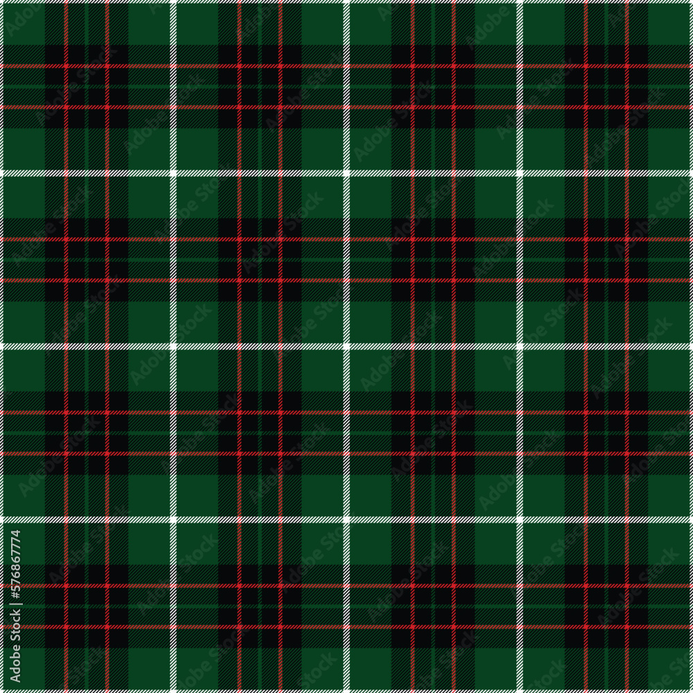 Fototapeta premium Christmas Holiday Tartan Seamless Pattern - Repeating pattern design of tartan in a festive plaid theme