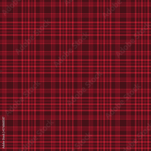 Red Plaid Seamless Pattern - Colorful and bright plaid repeating pattern design